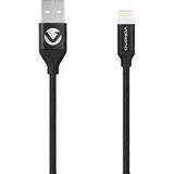 Volkano Weave Fabric Braided MFI USB Type-A to Lightning Cable (4', Black) VK-20109-BK