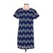 Jun & Ivy Casual Dress - Shift Crew Neck Short sleeves: Blue Dresses - Women's Size Medium