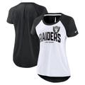 Women's Nike White/Heather Scarlet Las Vegas Raiders Back Slit Lightweight Fashion T-Shirt