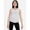 Nike Older Girls Dri-Fit One Swoosh Graphic Tank - White