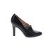 Cole Haan Heels: Pumps Chunky Heel Classic Black Print Shoes - Women's Size 7 1/2 - Almond Toe