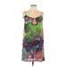 Sugar 17 Casual Dress - Shift Scoop Neck Sleeveless: Green Floral Dresses - Women's Size Large