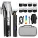 Walmeck Men Hair Clippers Cordless Barber Hair Cutting Machine Kit Haircut Grooming Set LEDs Digital Display Built-in High Capacity Rechargeable Cell