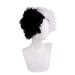 TRINGKY Cruella Devil Wig Women Black and White Short Curly Hair Synthetic Wigs