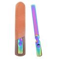 Metel Nail File with Anti-Slip Phantom Gradient Handle and Leather Case Double Sided Nail Files for Natural Nails Tools