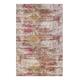 Tapis plat motif vintage effet usé multicolore rose 110x170