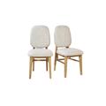 Lot de 2 chaises en chêne massif et lin premium