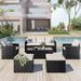 6 Piece Patio Furniture Set, All-Weather Outdoor PE Wicker Rattan Sofa Set, with Coffee Table and Removable Seat Cushions