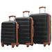 3Pcs Luggage Set Hardside Spinner Suitcase with TSA Lock,Black