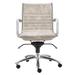 Dirk Low Back Office Chair in Beige Velvet with Chromed Steel Base