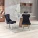 Velvet Upholstered Dining Chairs (Set of 2) with Stainless Steel Legs
