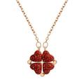 Fnochy Home Decor Clearance Variety Four-leaf Clovers Necklace Love Split Folded Pendant Necklace Collarbone Chain Full Of Diamonds Red Pendant