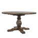 Kai 42 Inch Reclaimed Pine Wood Round Dining Table, Turned Pedestal Base, Brown