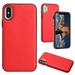 for iPhone XS Max Premium PU Leather Case Fashion Ultra Slim Shockproof Drop Protective Anti-scratch Support Wireless Charging Phone Case Cover for iPhone XS Max Red