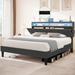 Modern Queen Upholstered Storage Bed With USB Power pad