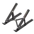 Foldable laptop stand adjustable ergonomic desk computer stand ventilated portable laptop stand - black