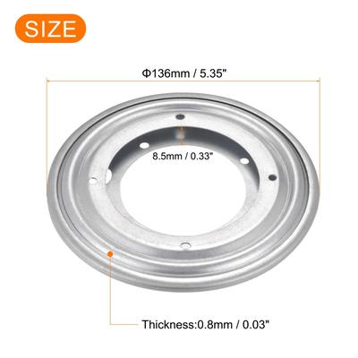 5.3inch Metal Lazy Susan Turntable Rotating Swivel round Shape Silver Tone 1Pcs - Silver Tone