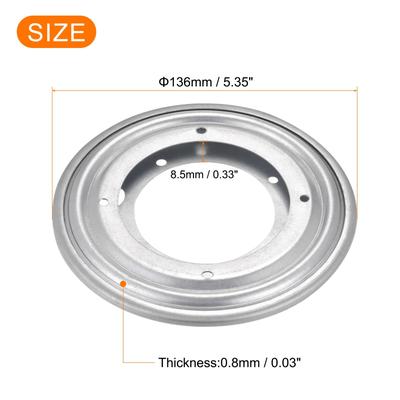 5.3inch Metal Lazy Susan Turntable Rotating Swivel round Shape Silver Tone 1Pcs - Silver Tone