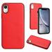 for iPhone XR Premium PU Leather Case Fashion Ultra Slim Shockproof Drop Protective Anti-scratch Support Wireless Charging Phone Case Cover for iPhone XR Red