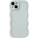 Solid Color Curly Wave Frame Soft Compatible with iPhone Case (Grey iPhone 11 Pro Max)