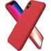 Designed for iPhone Xs Max Case Liquid Silicone Soft Gel Rubber Phone Case Cover for iPhone Xs Max(2018) 6.5 inch with Open Bottom-Red