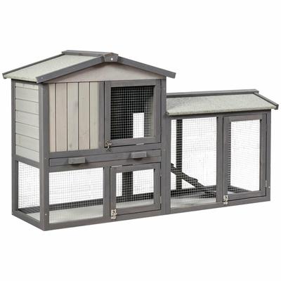 58" Wooden Rabbit Hutch Large Chicken Coop Weatherproof