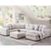 Kedi Transitional Ivory Faux Leather and Chenille Padded Tufted Sectional by Furniture of America
