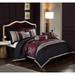 Liana Embroidered Red and Black 7-Piece Comforter Set