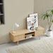 Coffee Table, Modern Boho Farmhouse Coffee Table with Storage, Natural Rattan Living Room Tables, Center Table