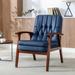 Modern Solid Wood Arm Chairs Accent Chair Upholstered Wooden Lounge Chair Single Armchair Sofa for Living Room