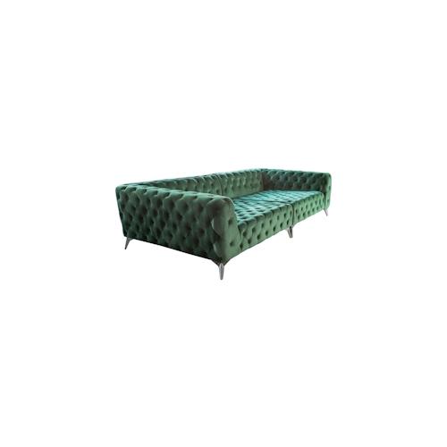 KAWOLA Big Sofa NARLA Chesterfield Sofa Velvet grün