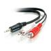 Cables To Go 6Ft. 3.5mm Stereo Male to RCA Male Y Cable - Black - 6 feet