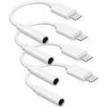 4 Pack Headphone Adapter for iPhone Lightning to 3.5mm Headphone Jack Adapter [Apple MFi Certified] Lightning Aux Audio Dongle Adapter for14 13 12 11 Pro Max XS XR X 8 7 iPad Support All iOS