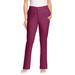 Plus Size Women's Freedom Waist Straight Leg Chino by Woman Within in Deep Claret (Size 16 W)