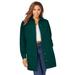 Plus Size Women's Long Denim Jacket by Jessica London in Emerald Green (Size 22 W) Tunic Length Jean Jacket