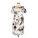 Pink Blush Casual Dress - Sheath Scoop Neck Short sleeves: Ivory Floral Dresses - Women's Size Small