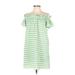 Corey Lynn Calter Casual Dress - Shift Open Neckline Short sleeves: Green Print Dresses - Women's Size X-Small