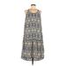 Finn & Grace Casual Dress - Midi: Blue Graphic Dresses - Women's Size 6