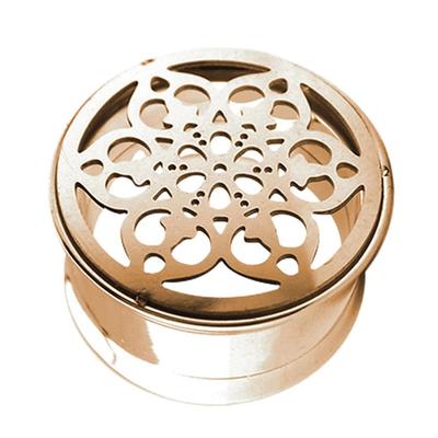 Dehnschnecke ADELIA´S "Piercing Ohrpiercing", Damen, rosa (rosegold), Chirurgiestahl, modisch, Piercings, Flesh Tunnel PVD Rosè Gold beschichtet