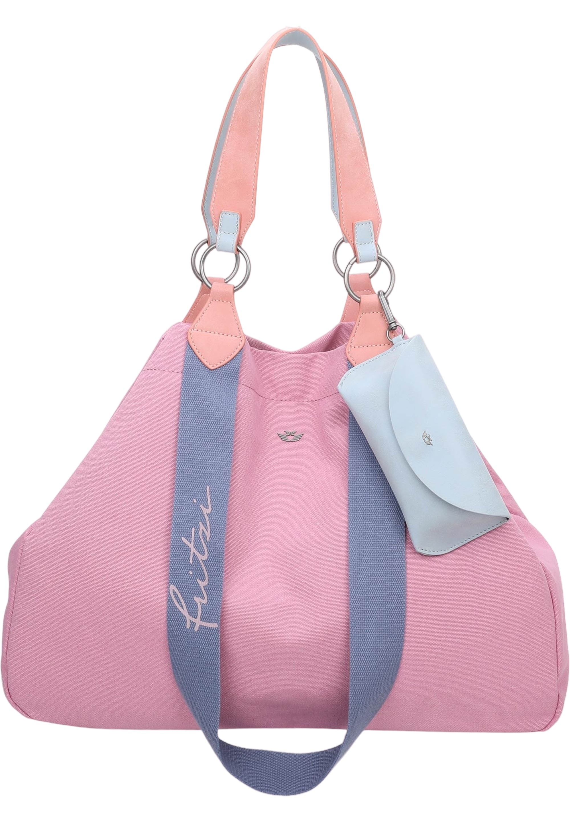 Henkeltasche FRITZI AUS PREUSSEN "Izzy", Damen, Gr. B/H/T: 16cm x 36cm x 50cm, rosa, Baumwolle, unifarben, Taschen, aus veganen Materialien Image