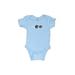 Gerber Short Sleeve Onesie: Blue Print Bottoms - Size 0-3 Month