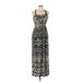R&M Richards Casual Dress - Maxi: Black Aztec or Tribal Print Dresses - Women's Size 12