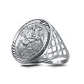 Sterling Silver St George Dragon Slayer Full-Sovereign-Size Ring - ARN083