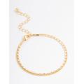 Lovisa Gold Plated Cubic Zirconia Dainty Baguette Layered Tennis Bracelet