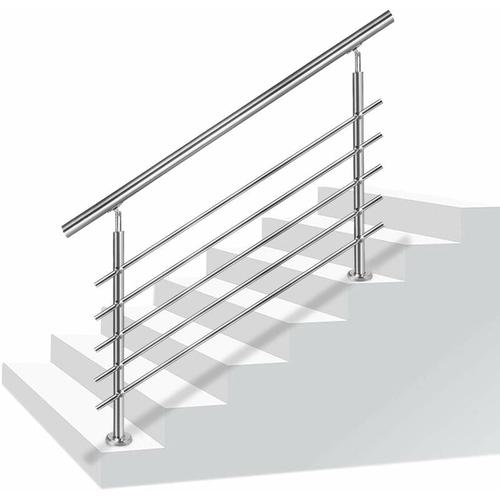 Treppengeländer 80m Edelstahl Handlauf mit Pfosten Geländer Außen-Innen Eingangsgeländer ür Treppen