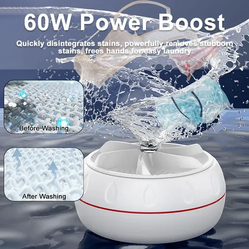 60w Smart Turbo Waschmaschine USB High Power tragbare Mini Ultraschall Waschmaschine für Baby