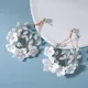 Boucles d'Oreilles en Porcelaine Blanche pour Patients de Mariage Accessoire en Forme de Fleur de