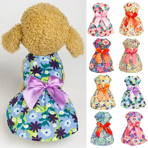 Sommer hund kleine Blumen prinzessin Kleid Welpen kleider für Hunde Rock Prinzessin Hund