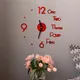 Horloge murale suspendue en acrylique décoration pour maison bureau rouge noir doré argent