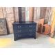 Antique 19th Century Painted Pine Black Chest of 2 over 2 drawers, c 1870